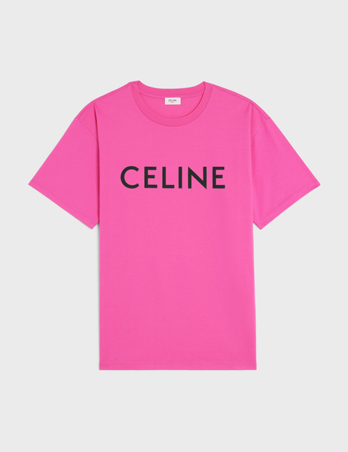 셀린느 로고 프린트 티셔츠 / 2X681671Q (크랜베리핑크&amp;블랙/루즈핏/남녀공용)