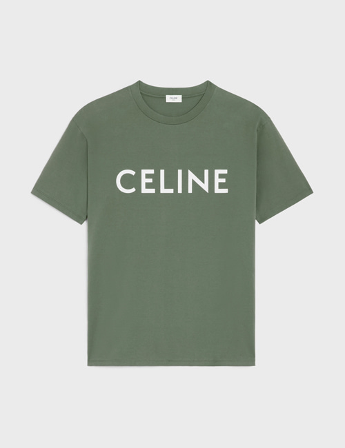 셀린느 로고 프린트 티셔츠 / 2X681671Q (카키&amp;오프화이트/루즈핏/남녀공용)