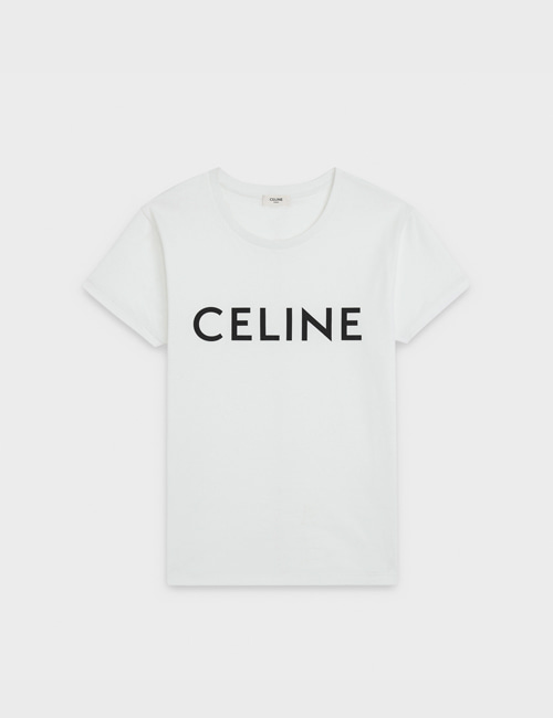 셀린느 로고 프린트 루즈 티셔츠 / 2X764671Q (에크루&amp;블랙)