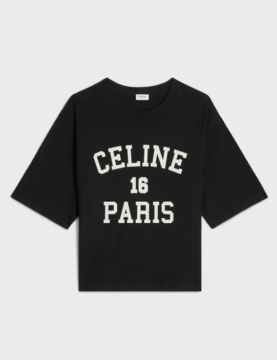 셀린느 16 파리 로고 프린트 티셔츠 2X38J865W 블랙